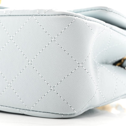 Chanel Lambskin Quilted Mini Rectangular Pearl Crush Flap Light Blue 10 of 11