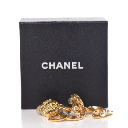 Chanel CC Large Drop Clip On Earrings Gold 5 of 5