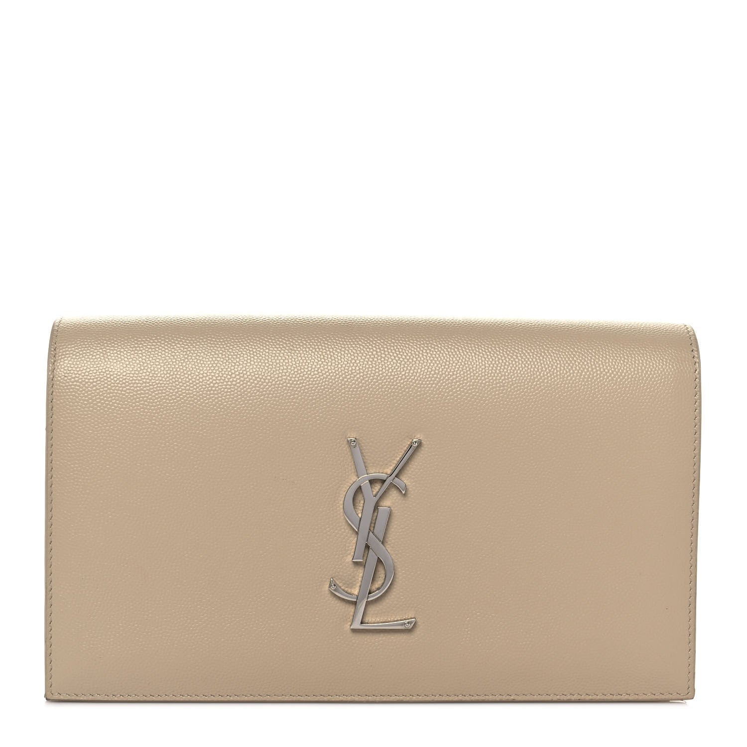Saint Laurent Grain De Poudre Classic Kate Monogram Clutch Nude Powder 1 of 8