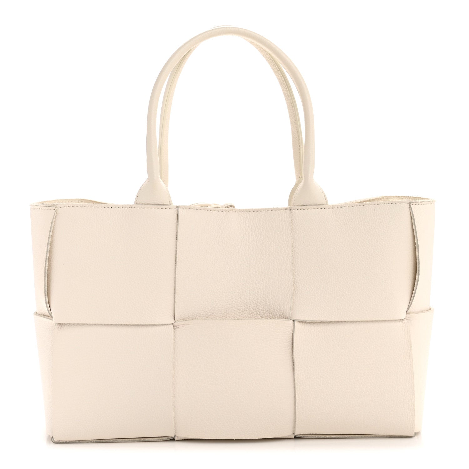 Bottega Veneta Grained Calfskin Maxi Intrecciato Small Arco Tote White 1 of 12