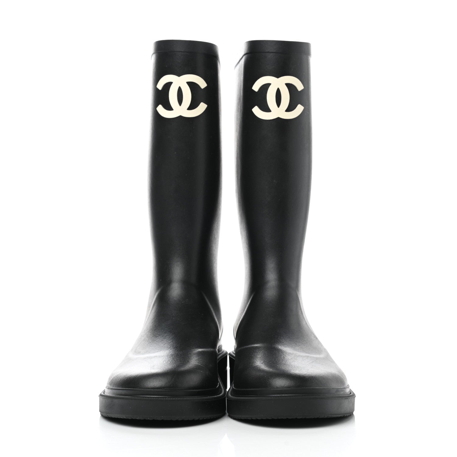 Chanel Caoutchouk CC High Boots 38 Black 2 of 8