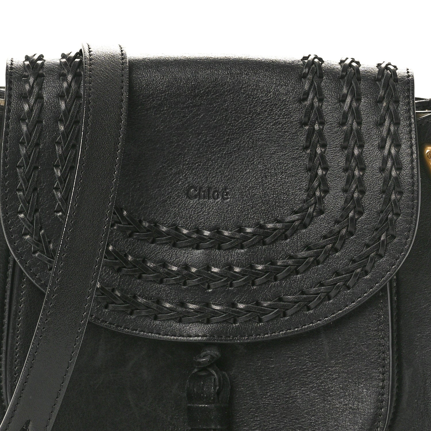 Chloe Calfskin Braided Small Hudson Shoulder Bag Black 7 of 11