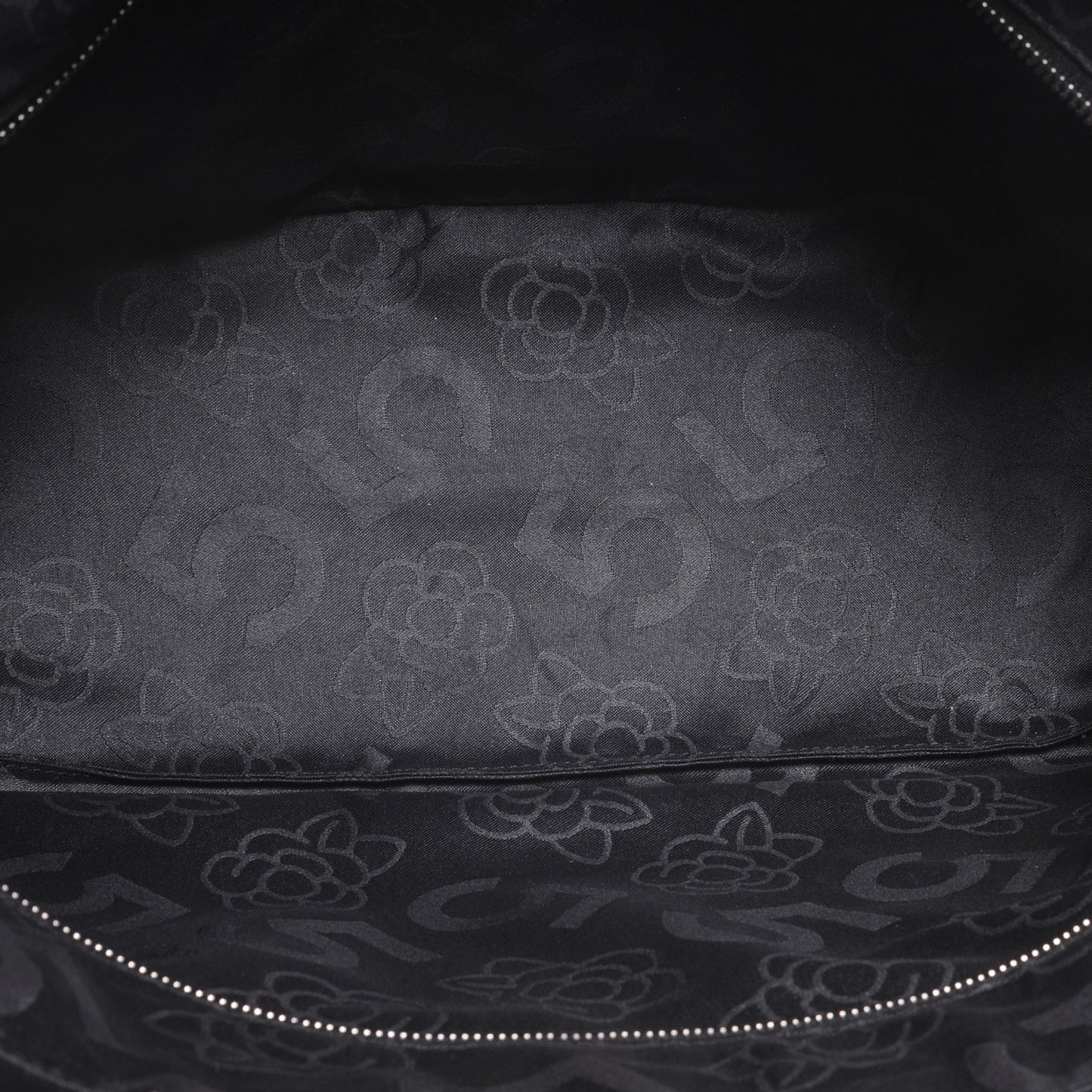 Lambskin Vertical Quilted Large Mademoiselle Tote Black