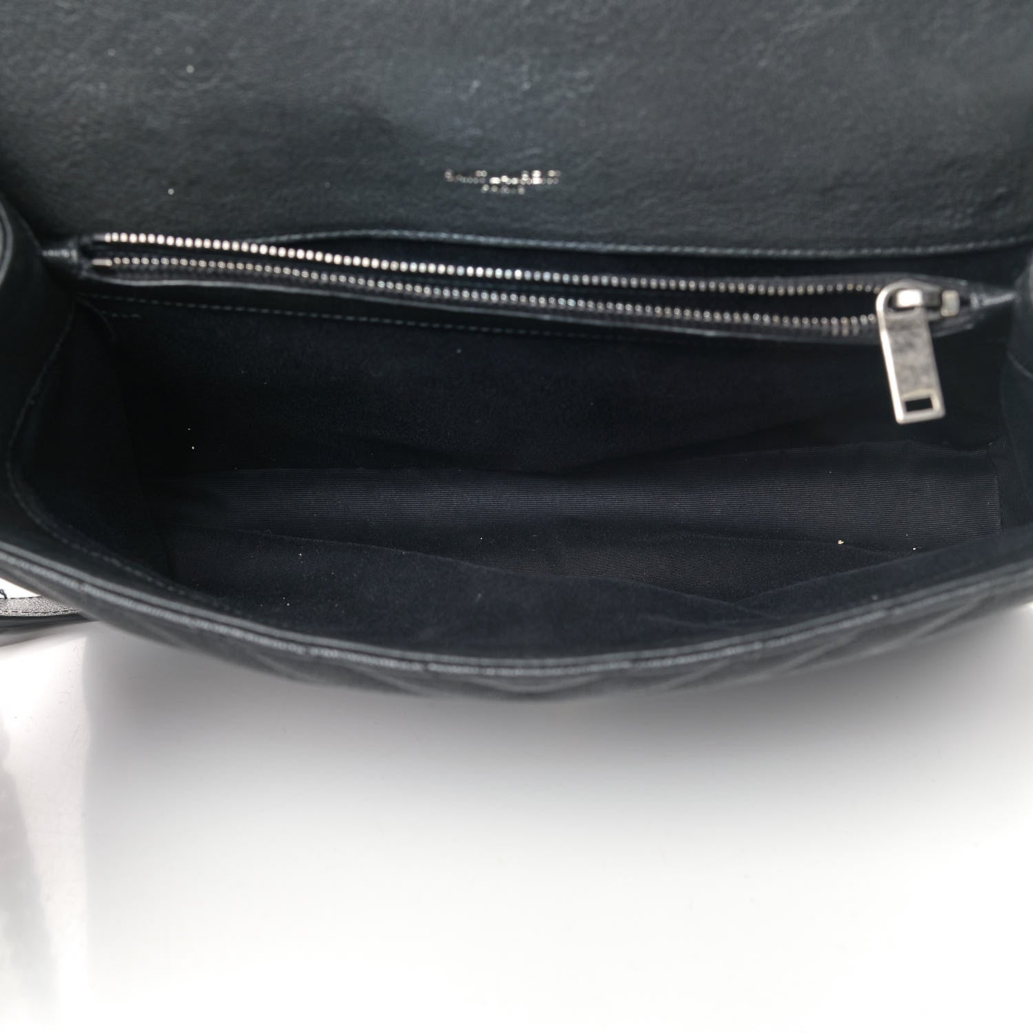 Saint Laurent Sheepskin Matelasse Chevron Monogram Large College Satchel Black 4 of 7