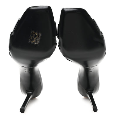 Saint Laurent Patent Calfskin Tribute 85 Slide Sandals 40.5 Black 6 of 10