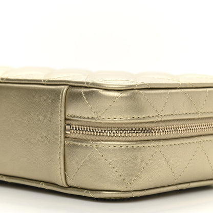 Chanel Metallic Lambskin Quilted Top Handle Vanity Case Gold 10 of 11