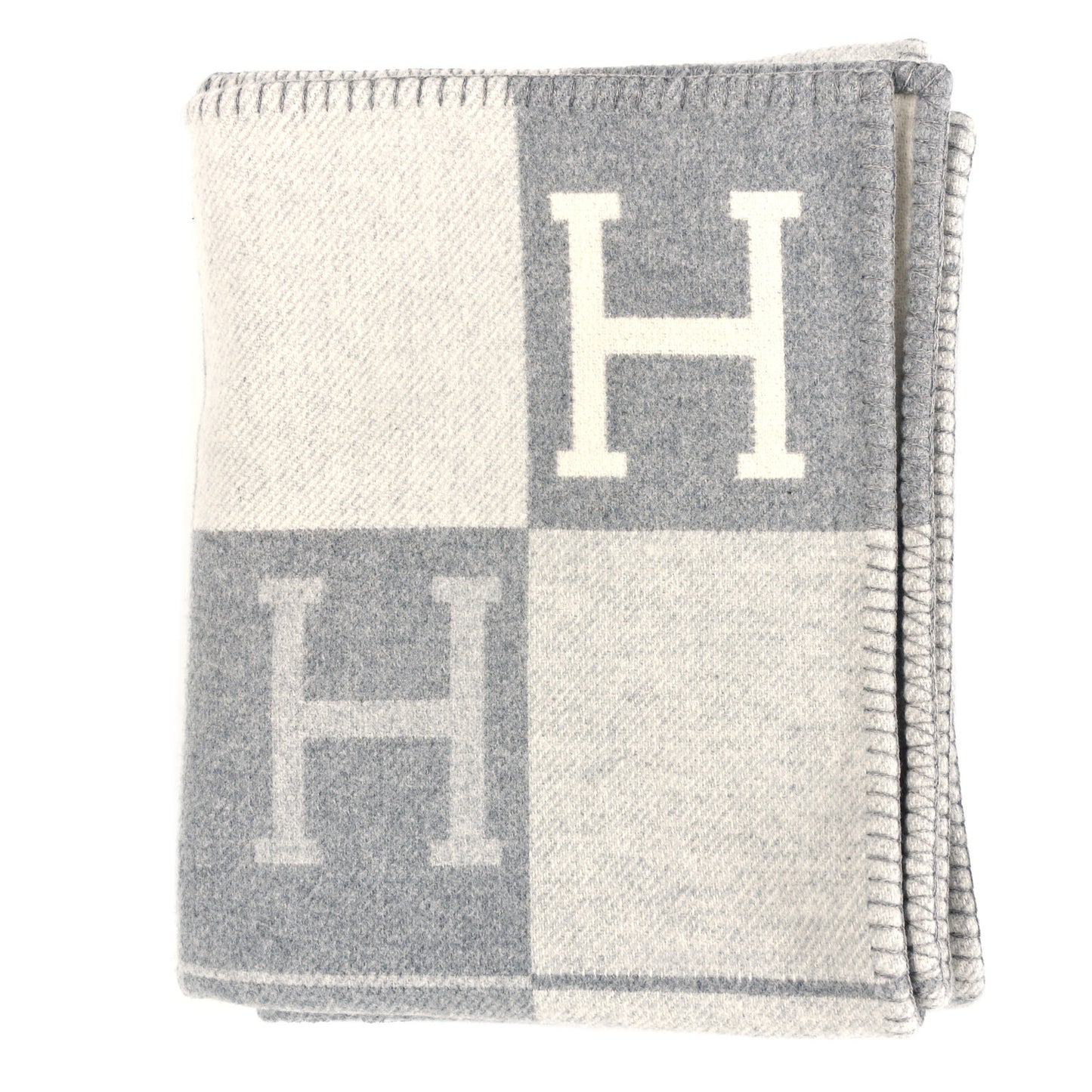 Wool Cashmere Avalon III Blanket Ecru Gris Clair