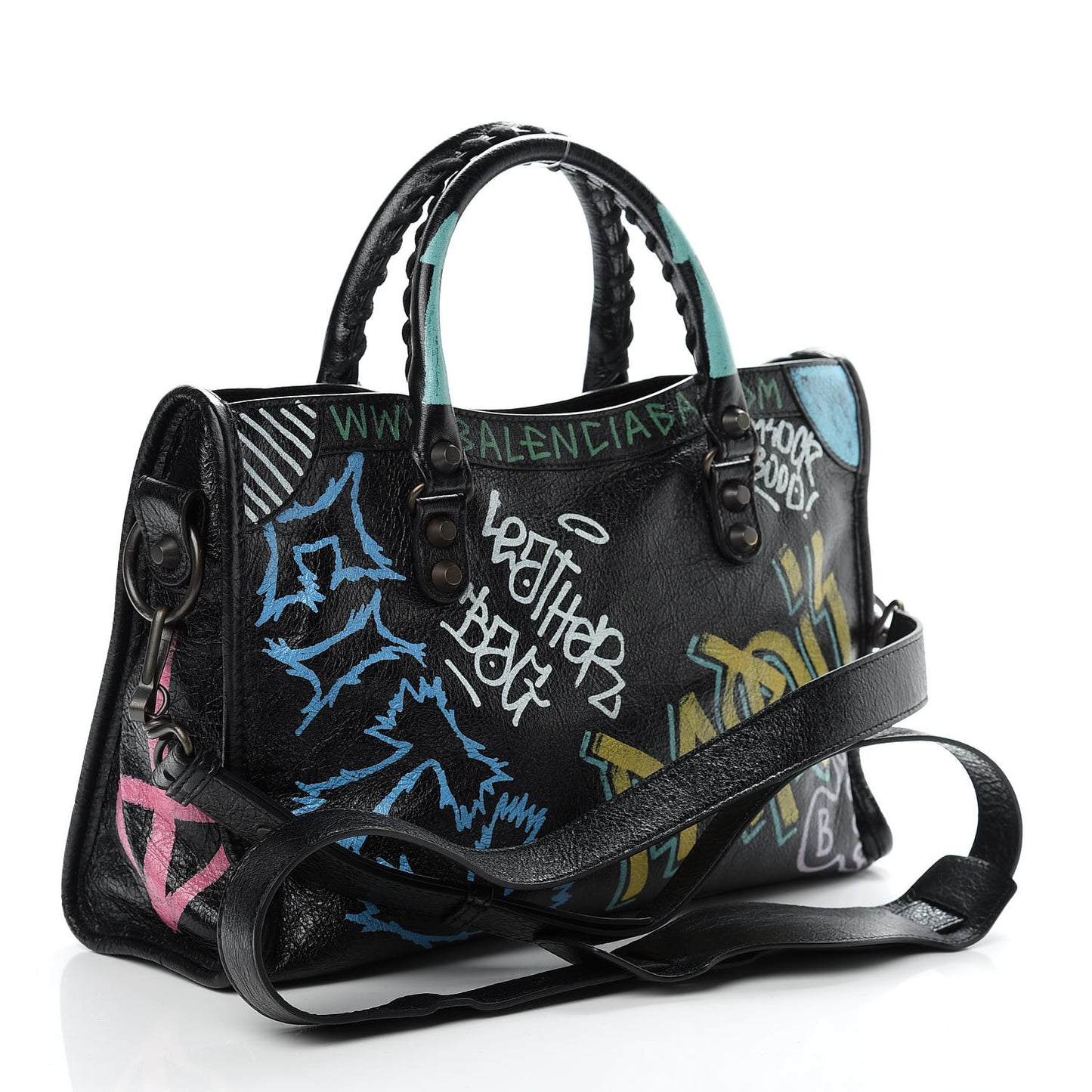 Agneau Graffiti All Over Classic Hardware S City Black Multicolor