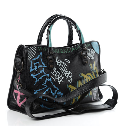 Balenciaga Agneau Graffiti All Over Classic Hardware S City Black Multicolor 3 of 10