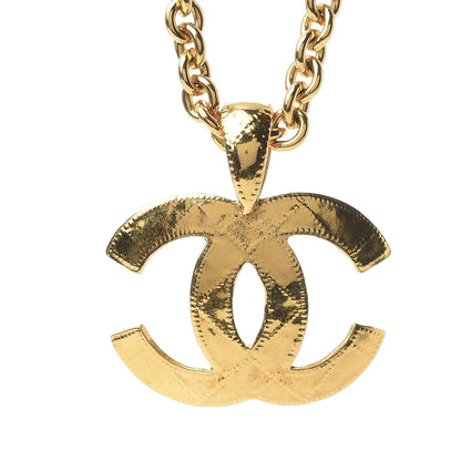 Chanel Quilted CC Long Chain Necklace Gold 4 of 5
