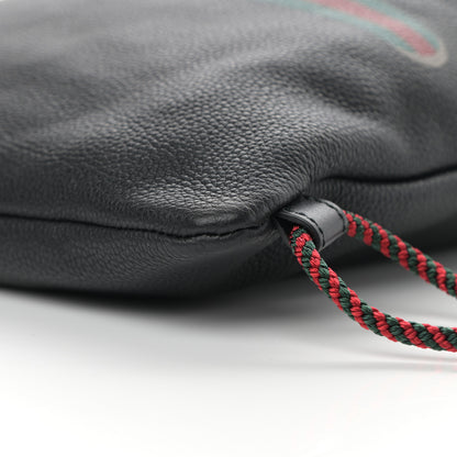 Gucci Calfskin Logo Drawstring Backpack Black 11 of 15