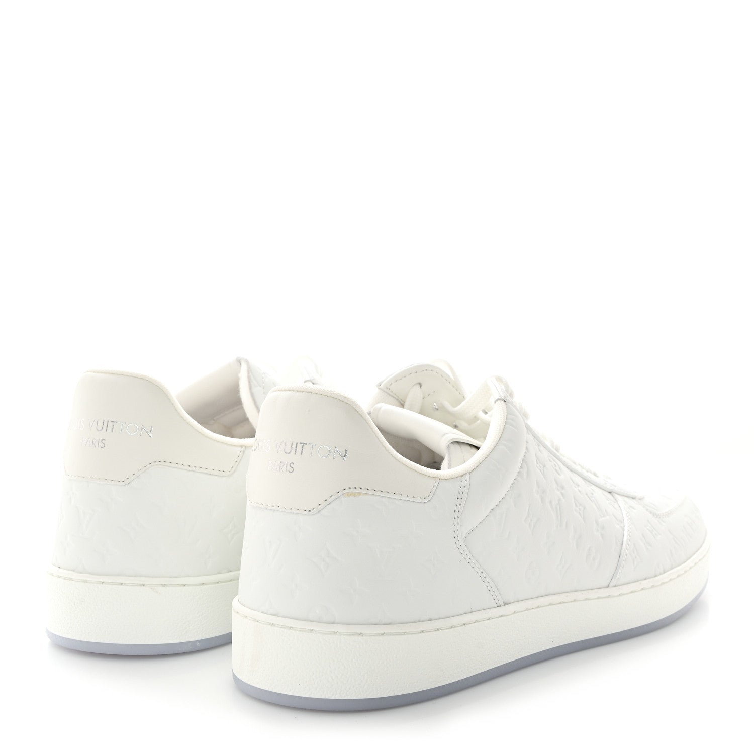 Louis Vuitton Calfskin Monogram Mens Rivoli Sneakers 9 White 4 of 11