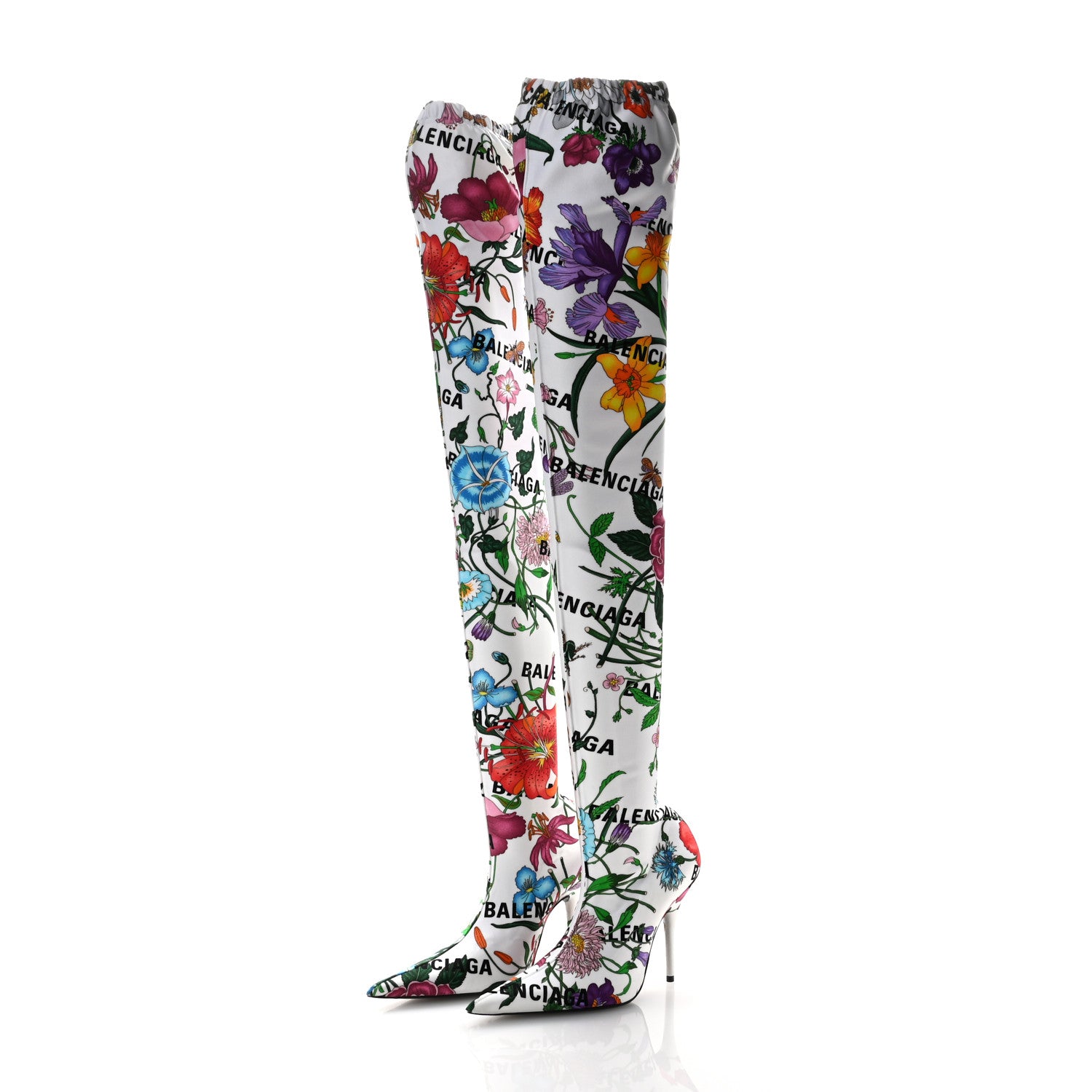 Balenciaga X GUCCI Jersey Floral Logo Boots 36 Multicolor Black 3 of 8