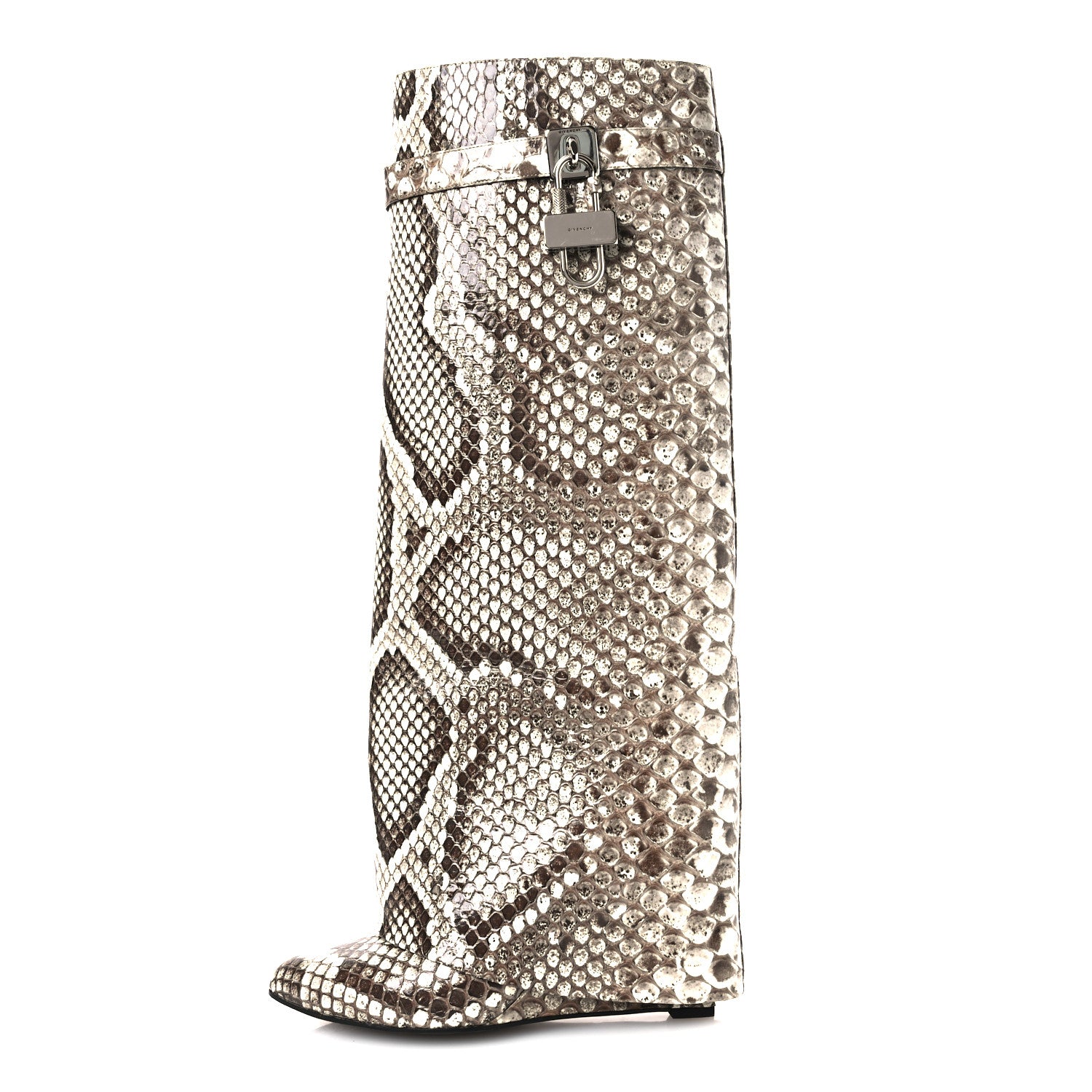 Givenchy Snakeskin Shark Lock Pant Boots 41 Grey Natural 1833213