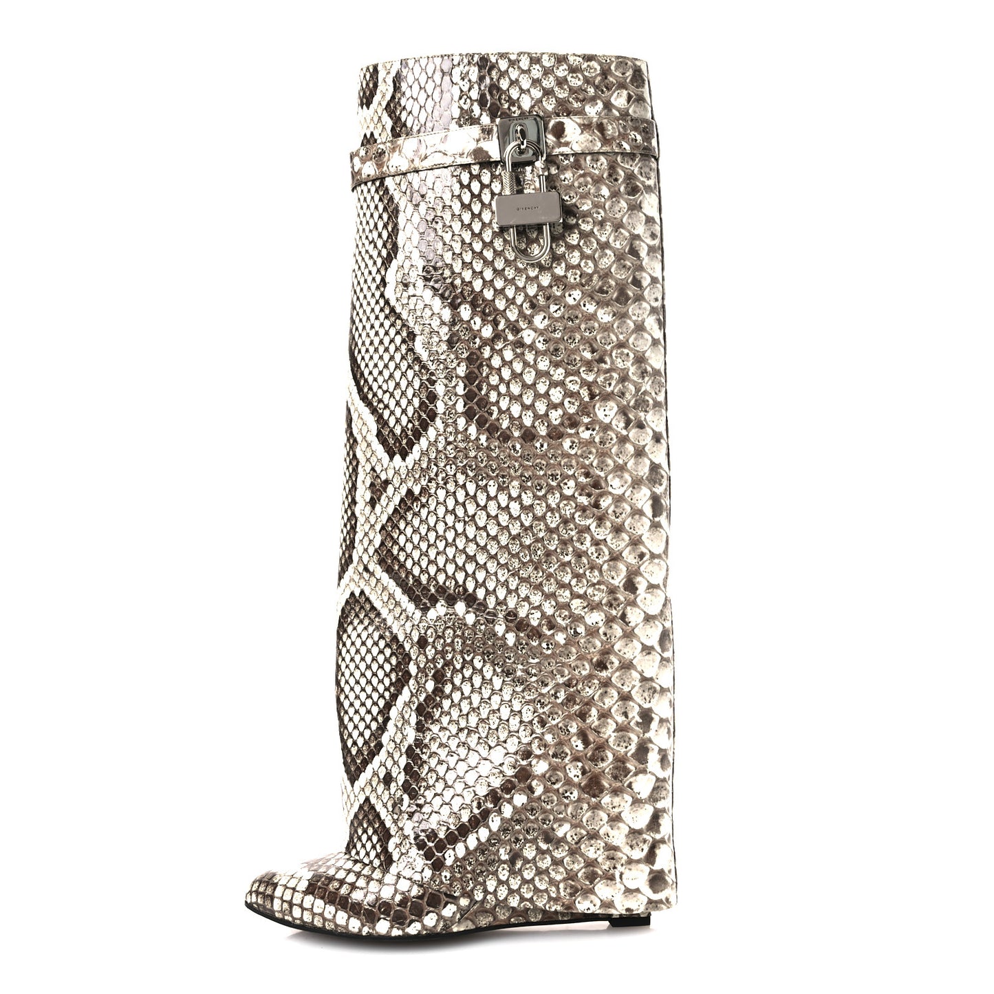 Snakeskin Shark Lock Pant Boots 41 Grey Natural