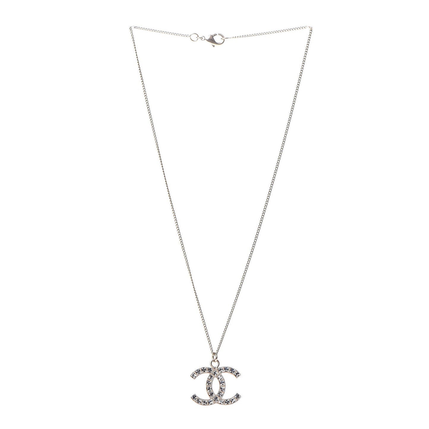 Baguette Crystal CC Necklace Gold