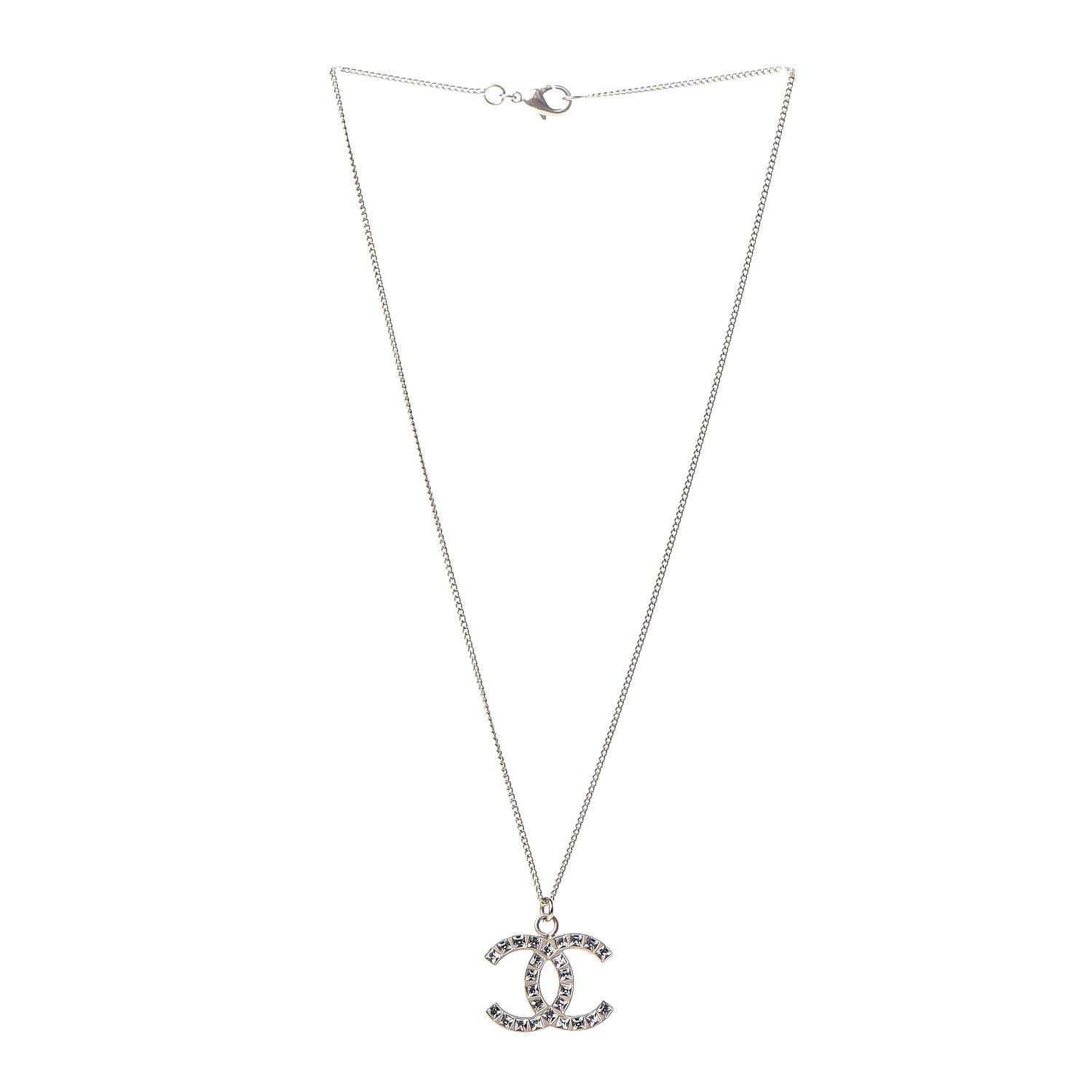 Chanel Baguette Crystal CC Necklace Gold 3 of 6