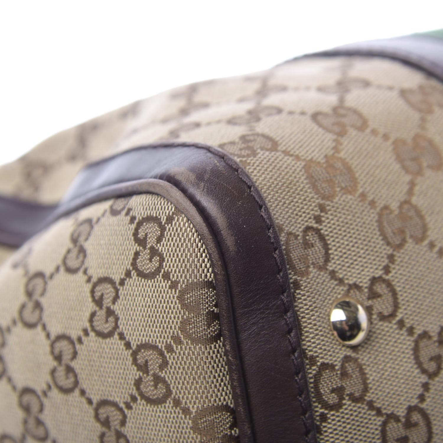 Gucci Monogram Vintage Web Medium Boston Dark Brown 11 of 14