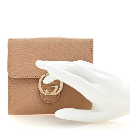 Gucci Dollar Calfskin Interlocking G French Wallet Camelia 2 of 7