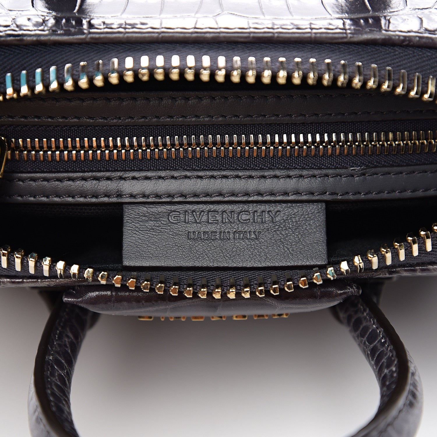 Givenchy Calfskin Crocodile Embossed Mini Antigona Storm Grey 5 of 8