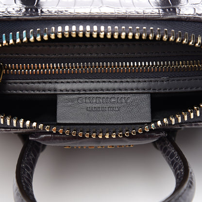 Givenchy Calfskin Crocodile Embossed Mini Antigona Storm Grey 5 of 8