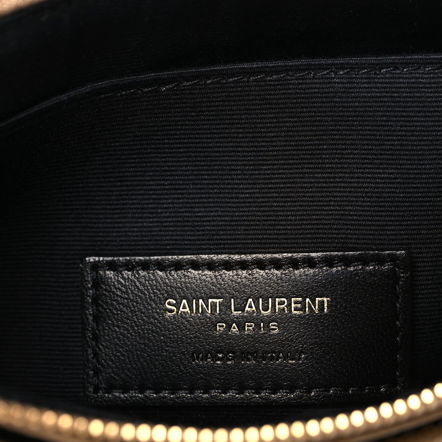 Saint Laurent Grain De Poudre Chevron Monogram Bill Pouch Dark Latte 6 of 8