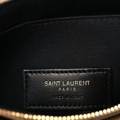 Saint Laurent Grain De Poudre Chevron Monogram Bill Pouch Dark Latte 6 of 8