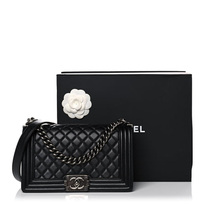 Chanel Calfskin Quilted Medium Boy Flap Black 12 of 12