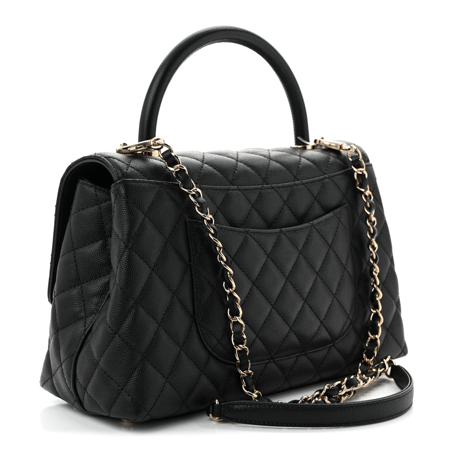 Chanel Caviar Quilted Small Coco Handle Flap Black 3 of 10