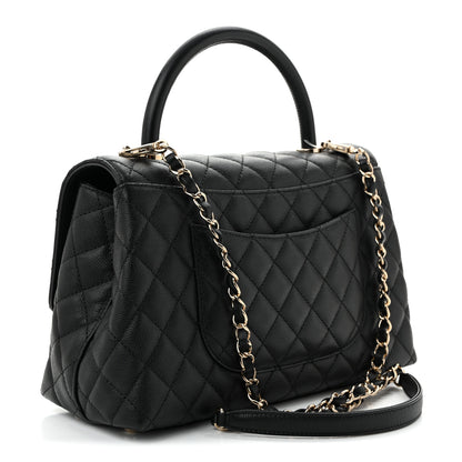 Chanel Caviar Quilted Small Coco Handle Flap Black 3 of 10