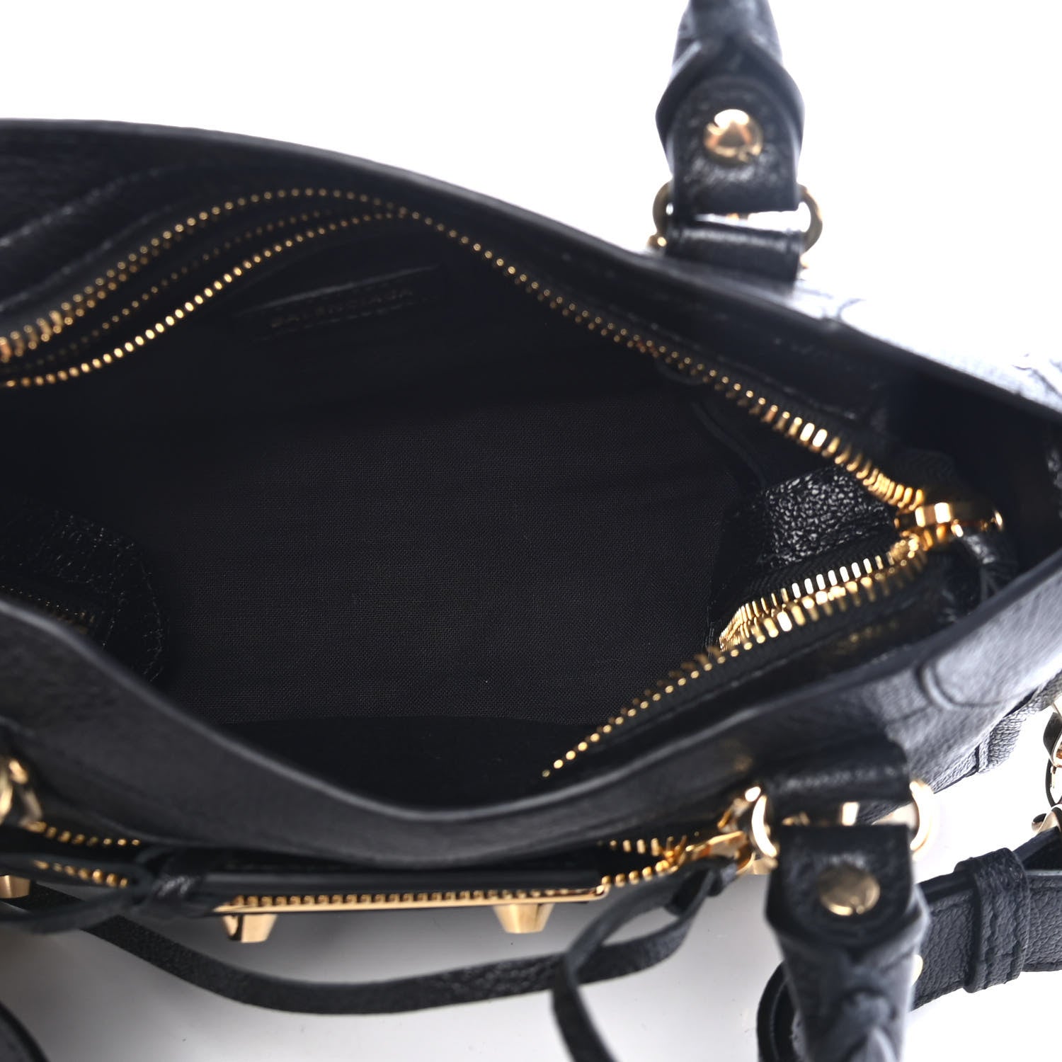 Balenciaga Chevre Gold Metallic Edge Hardware Mini City Black 4 of 4