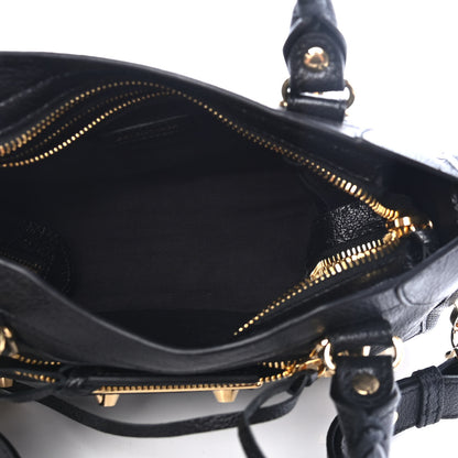 Balenciaga Chevre Gold Metallic Edge Hardware Mini City Black 4 of 4
