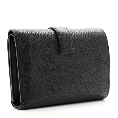 Hermes Epsom Tri-Fold Compact Bearn Wallet Black 3 of 7