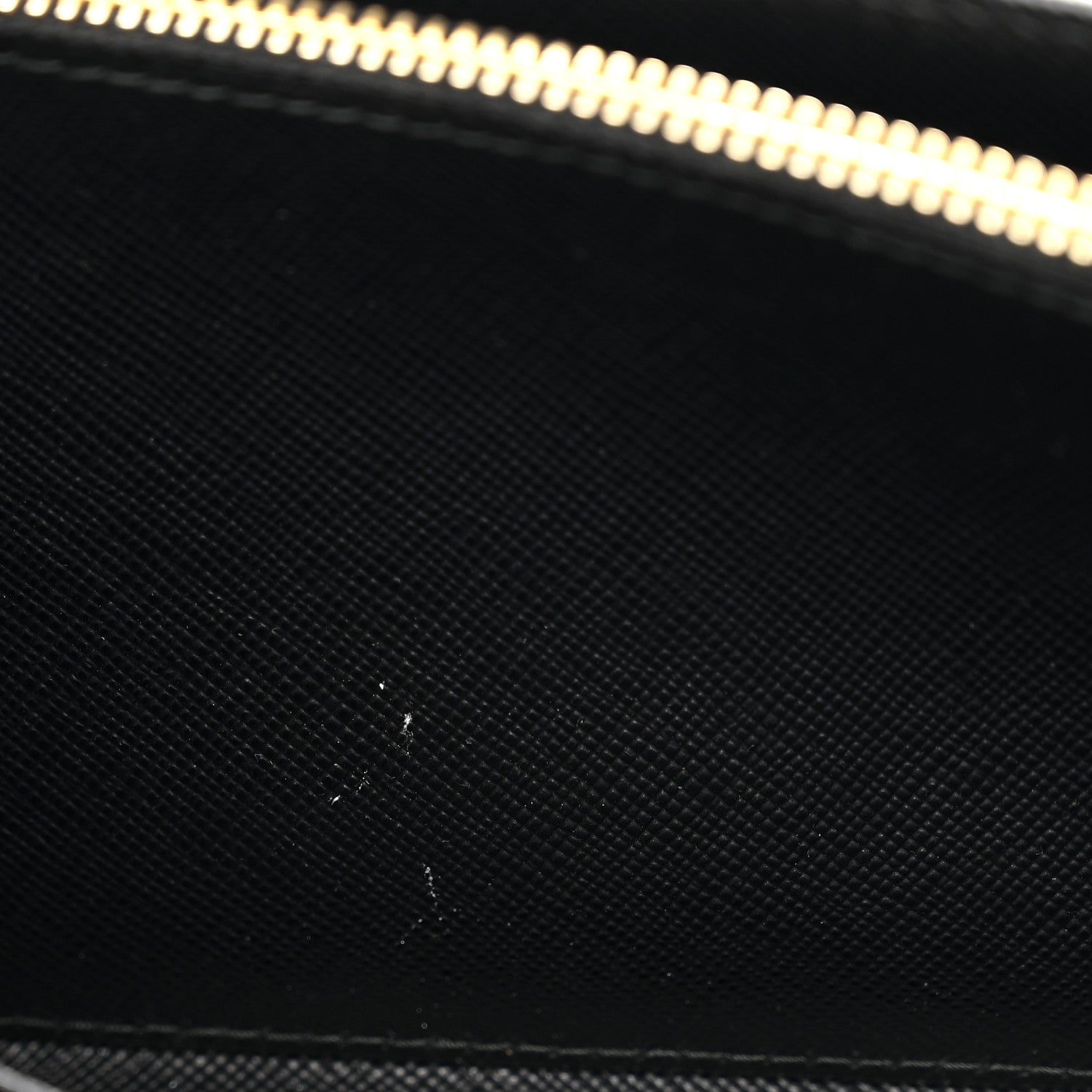 Prada Saffiano Metal Oro Chain Wallet Black 5 of 10