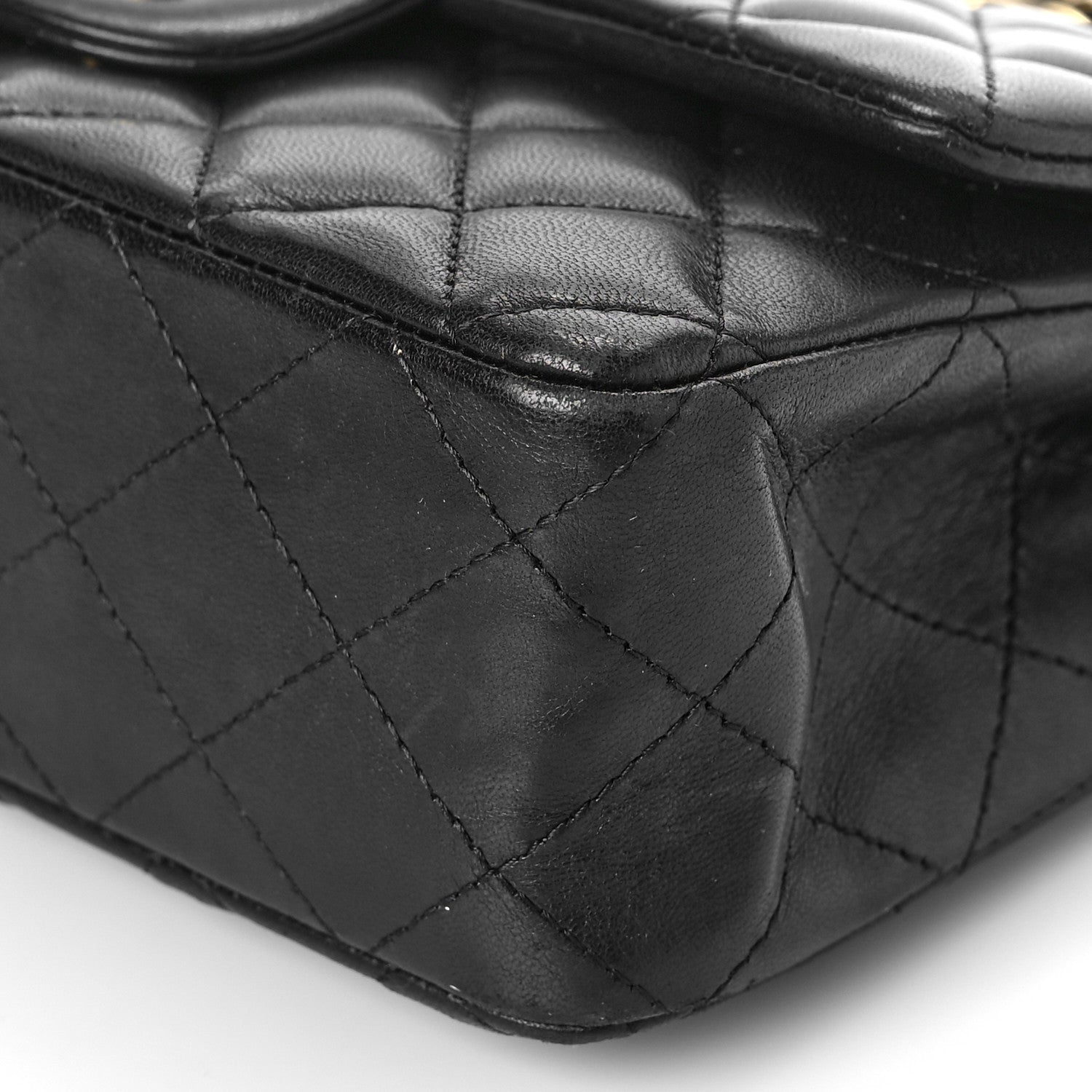 Chanel Lambskin Quilted Mini Rectangular Flap Black 9 of 15