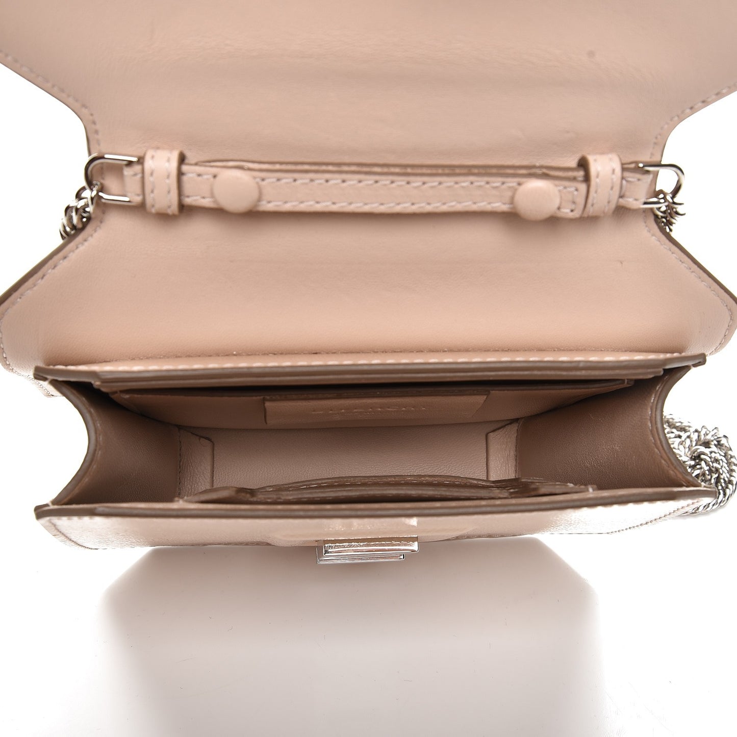 Patent Calfskin Bow Cut Chain Wallet