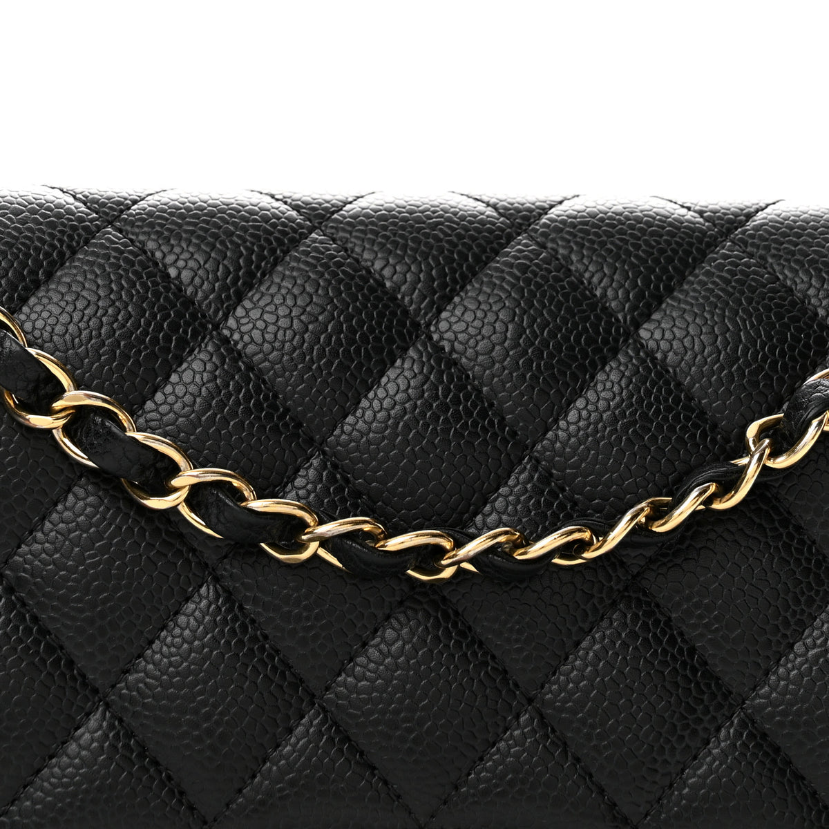 Caviar Quilted Medium Double Flap Black