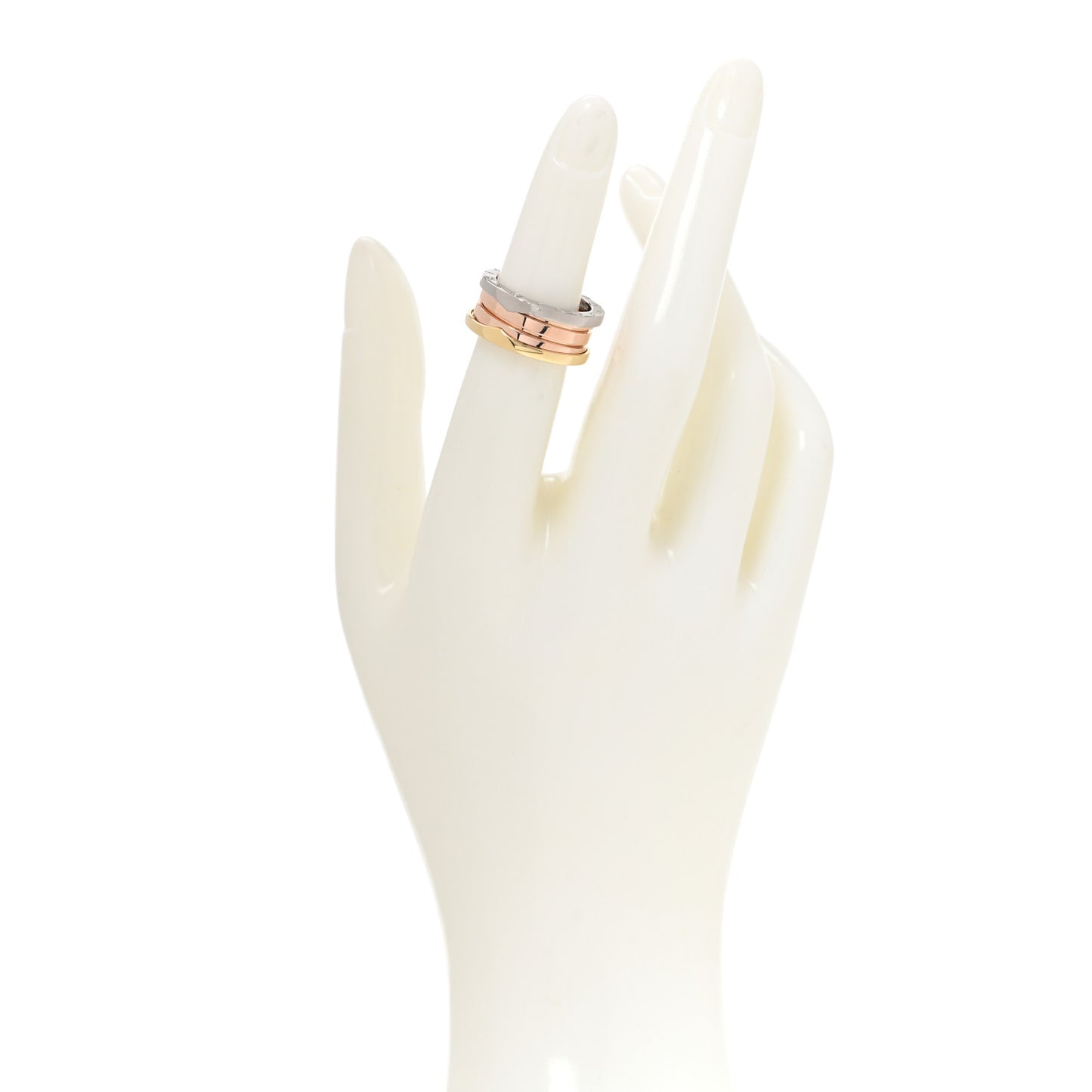 18K Rose White Yellow Gold B.Zero1 Three-Band Ring 51 5.75
