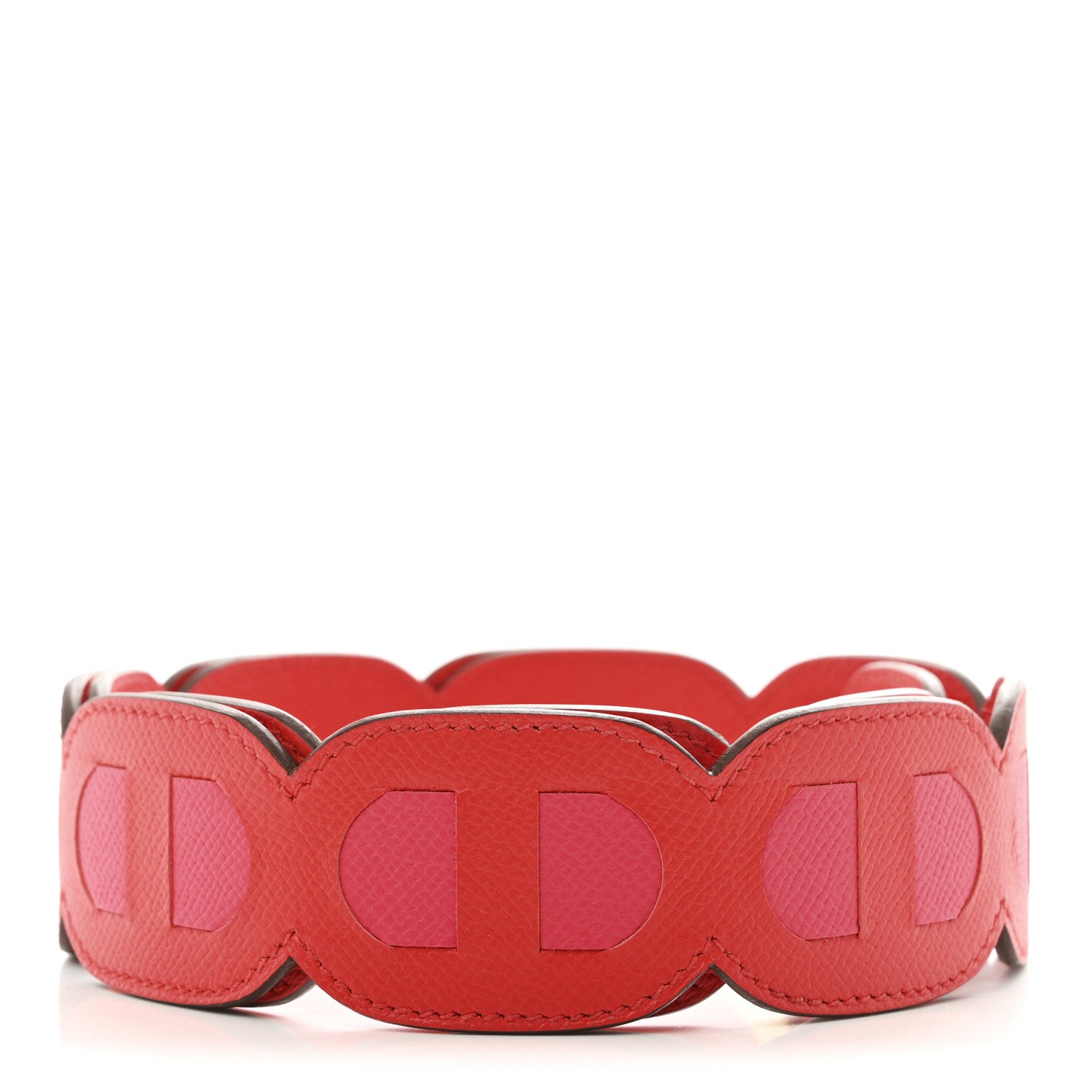 Hermes Epsom Petits Maillons Bag Strap Rouge De Coeur Rose Extreme 2 of 5