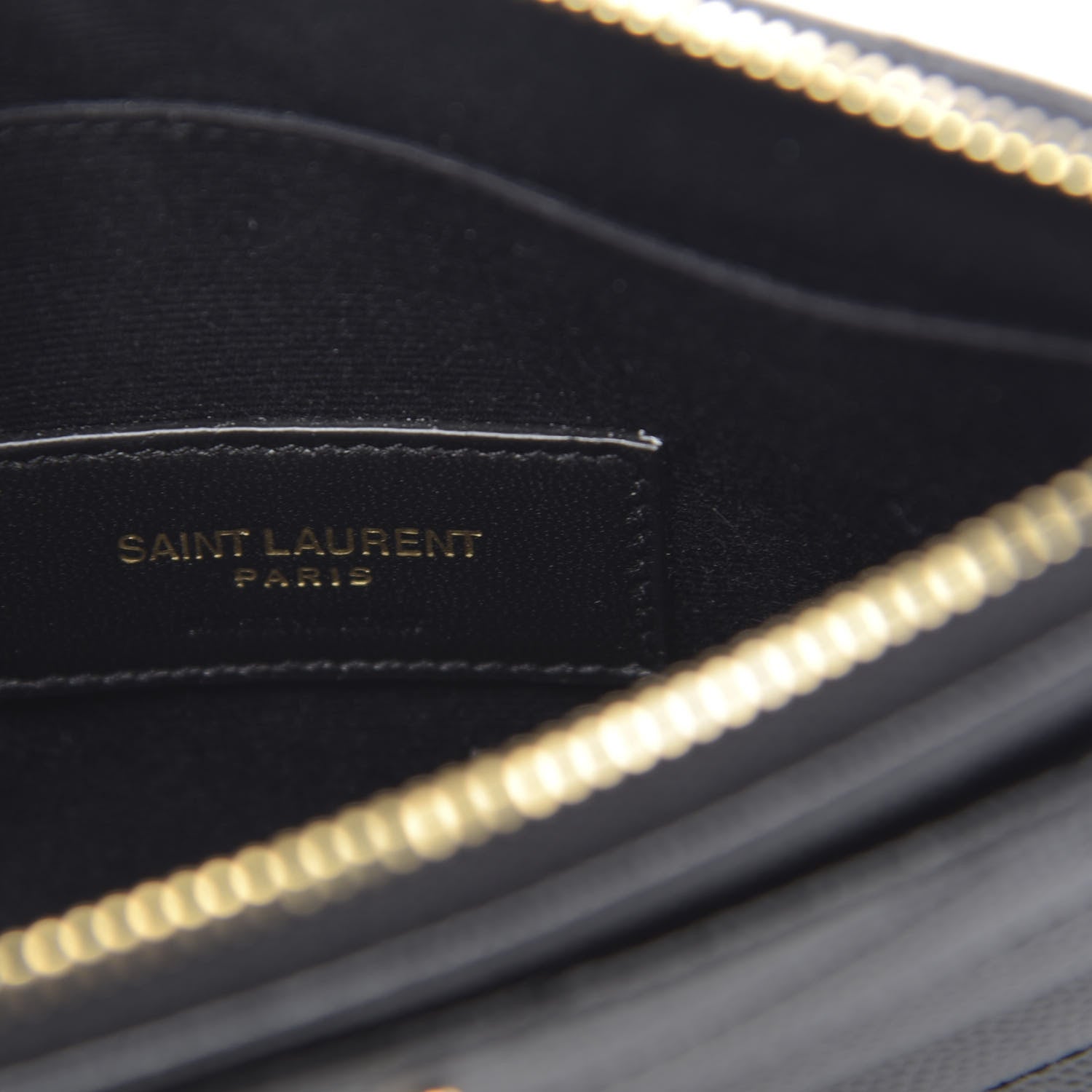 Saint Laurent Grain De Poudre Chevron Monogram Bill Pouch Black 6 of 7