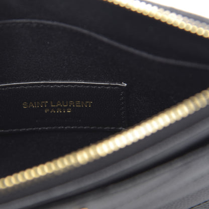 Saint Laurent Grain De Poudre Chevron Monogram Bill Pouch Black 6 of 7