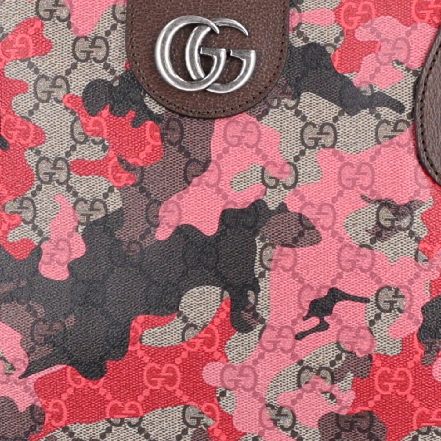 GG Supreme Monogram Camouflage Tote  Pink Red