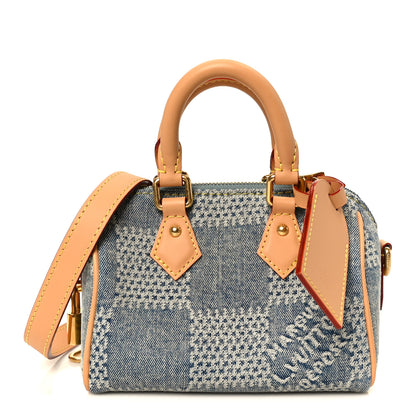 Louis Vuitton Damier Denim 3D Speedy Bandouliere 18 Bleu 1 of 9