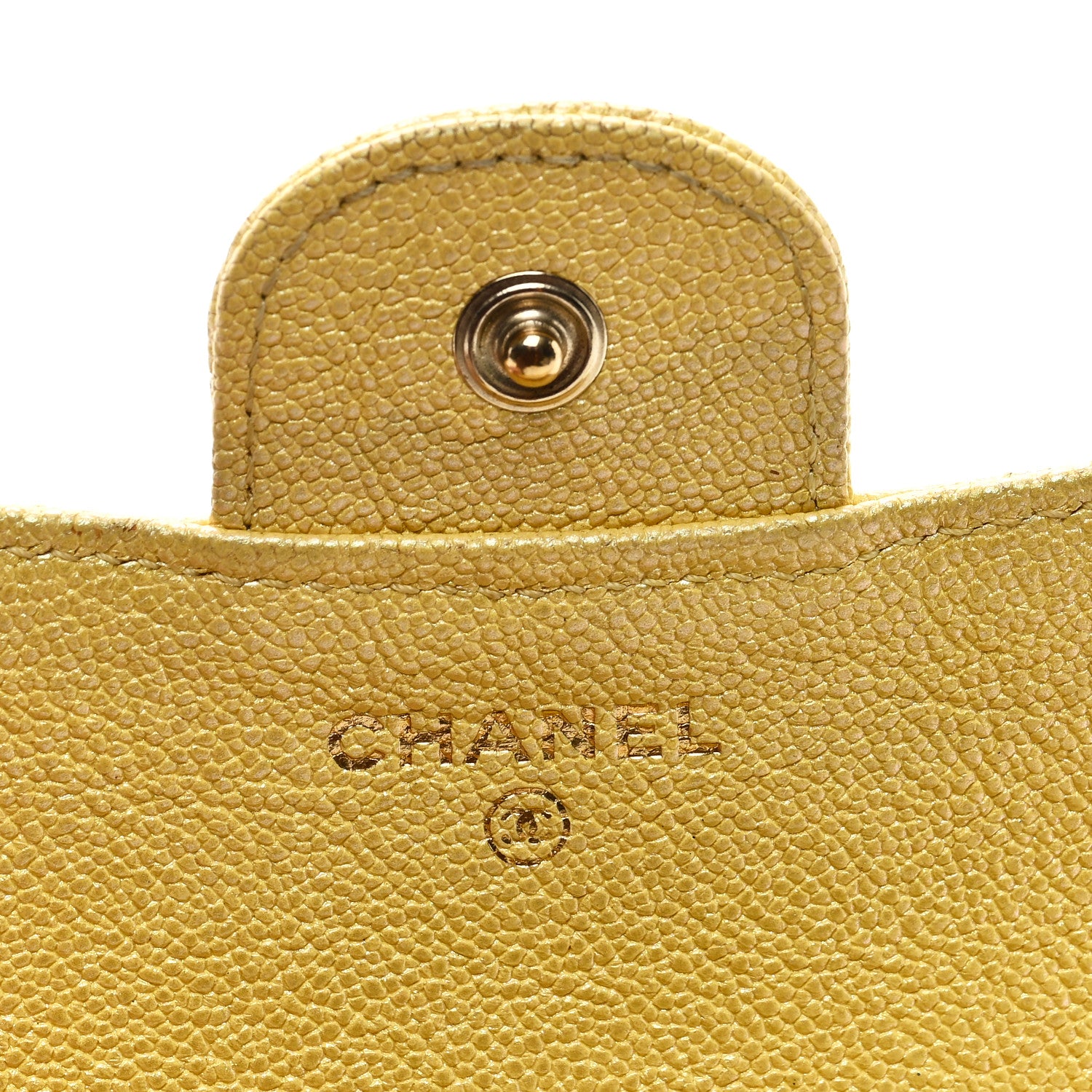 Chanel Iridescent Caviar Quilted Compact Flap Wallet Yellow 6 of 10