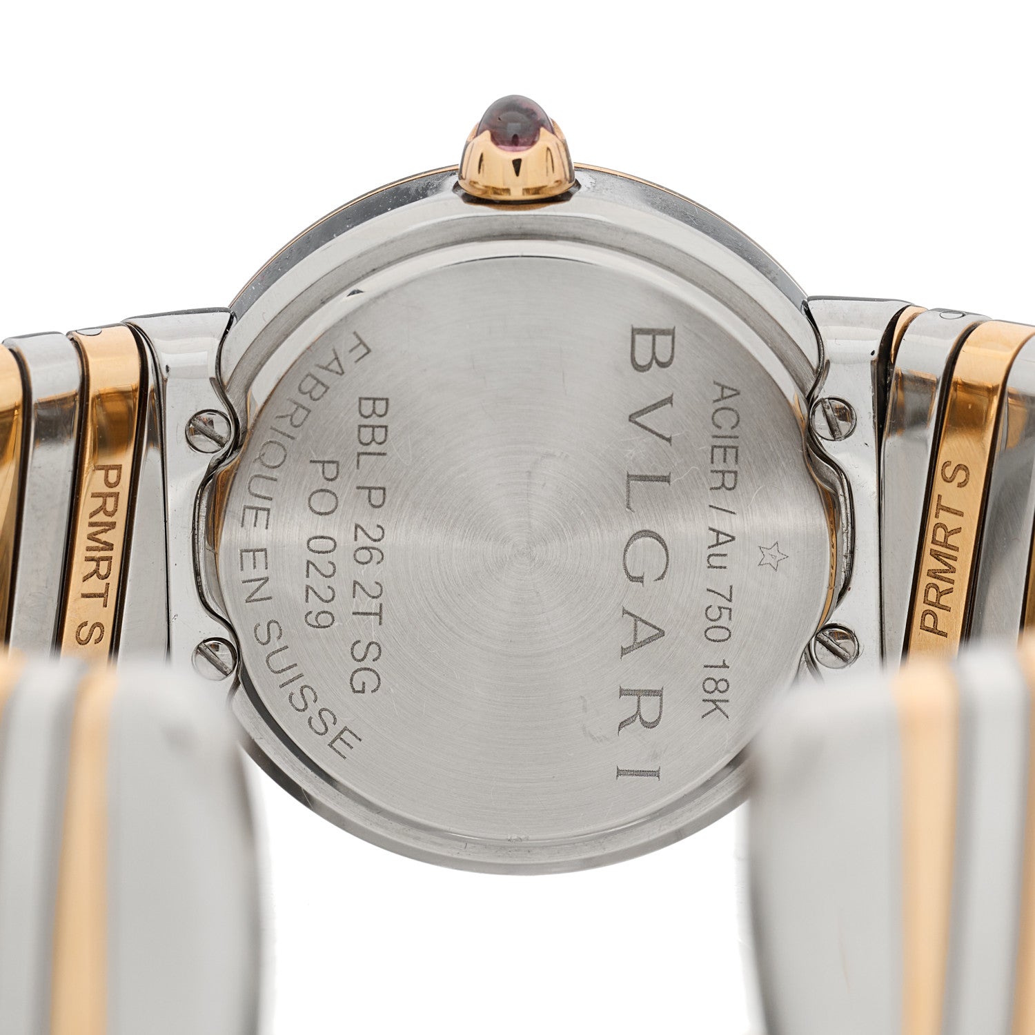 Bulgari Stainless Steel 18K Rose Gold Diamond Mother of Pearl 26mm Tubogas Quartz Watch 4 of 4