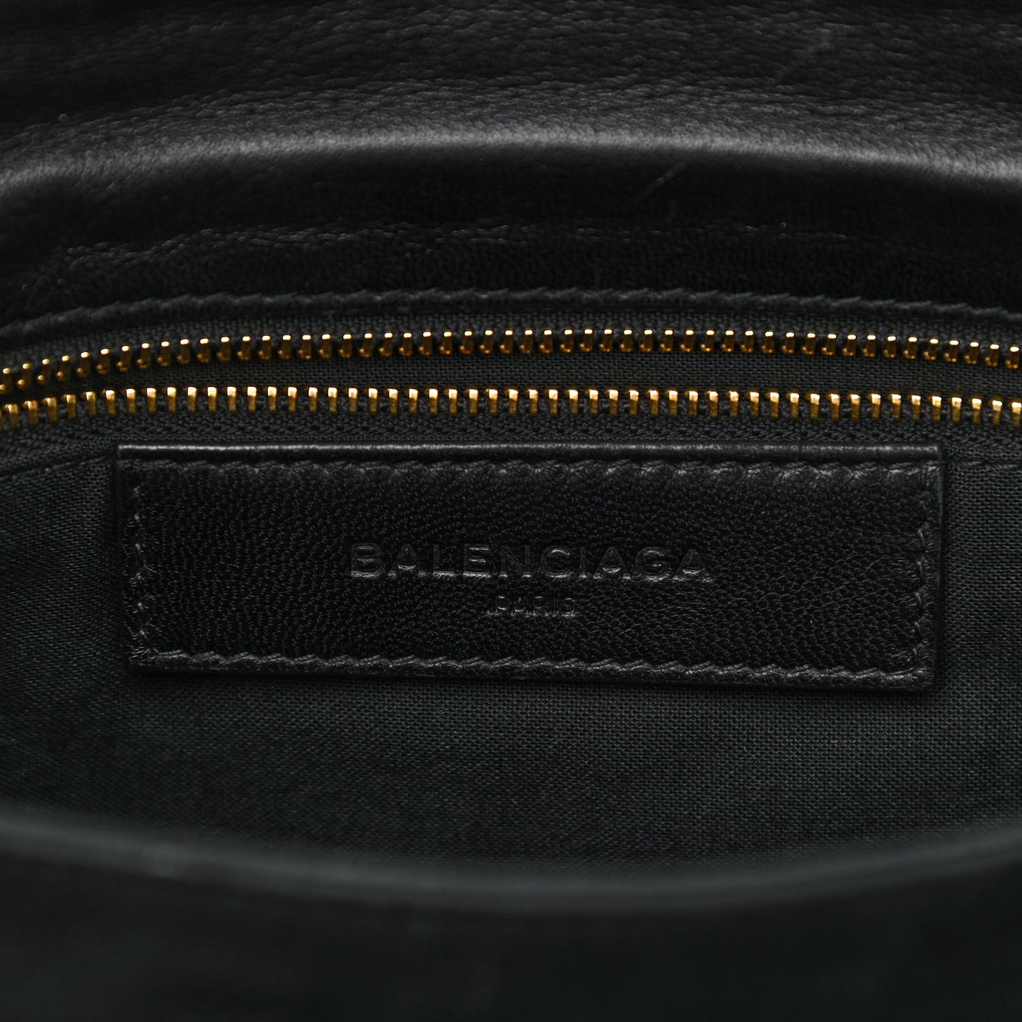 Chevre Gold Metallic Edge Hardware Envelope Clutch Black