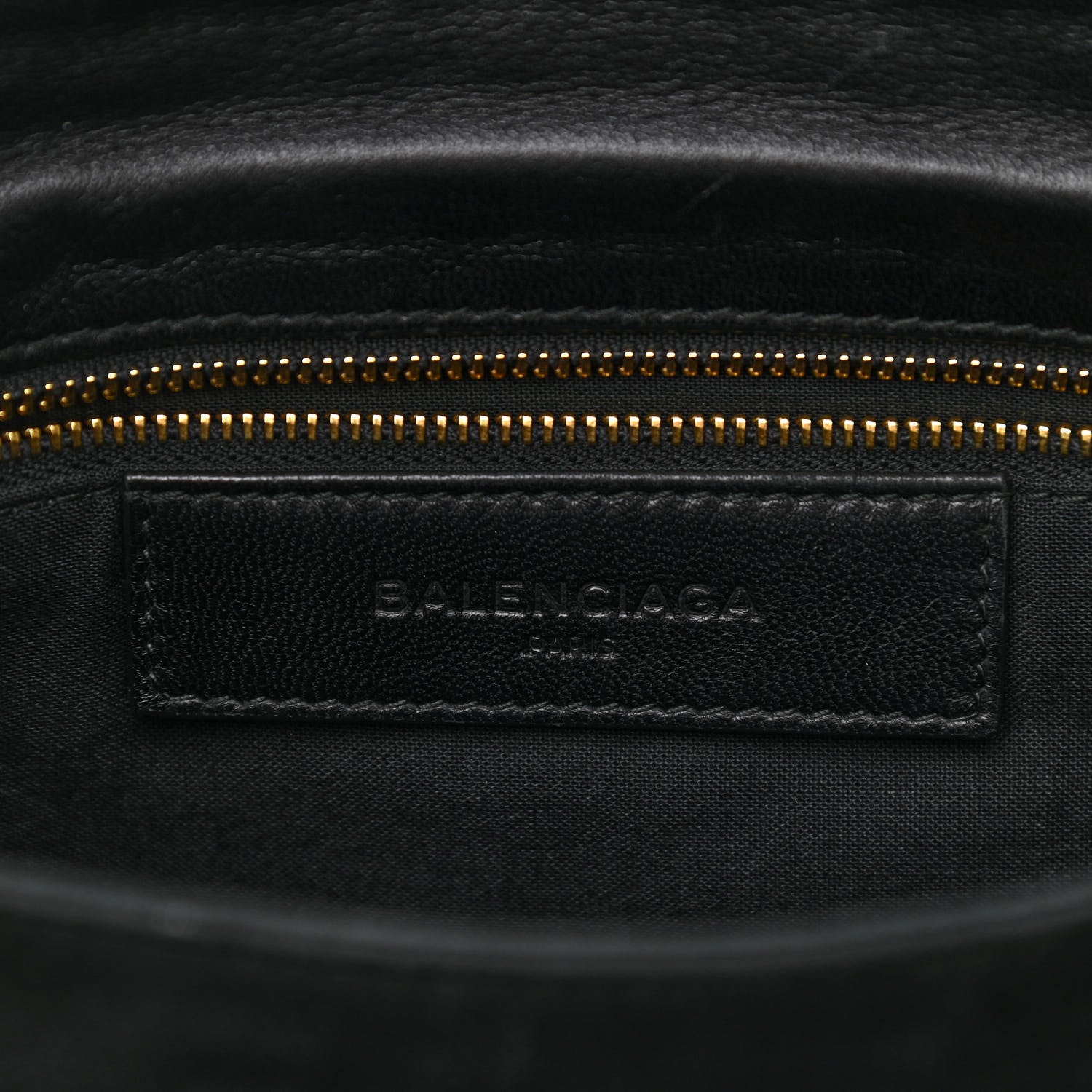 Balenciaga Chevre Gold Metallic Edge Hardware Envelope Clutch Black 6 of 9