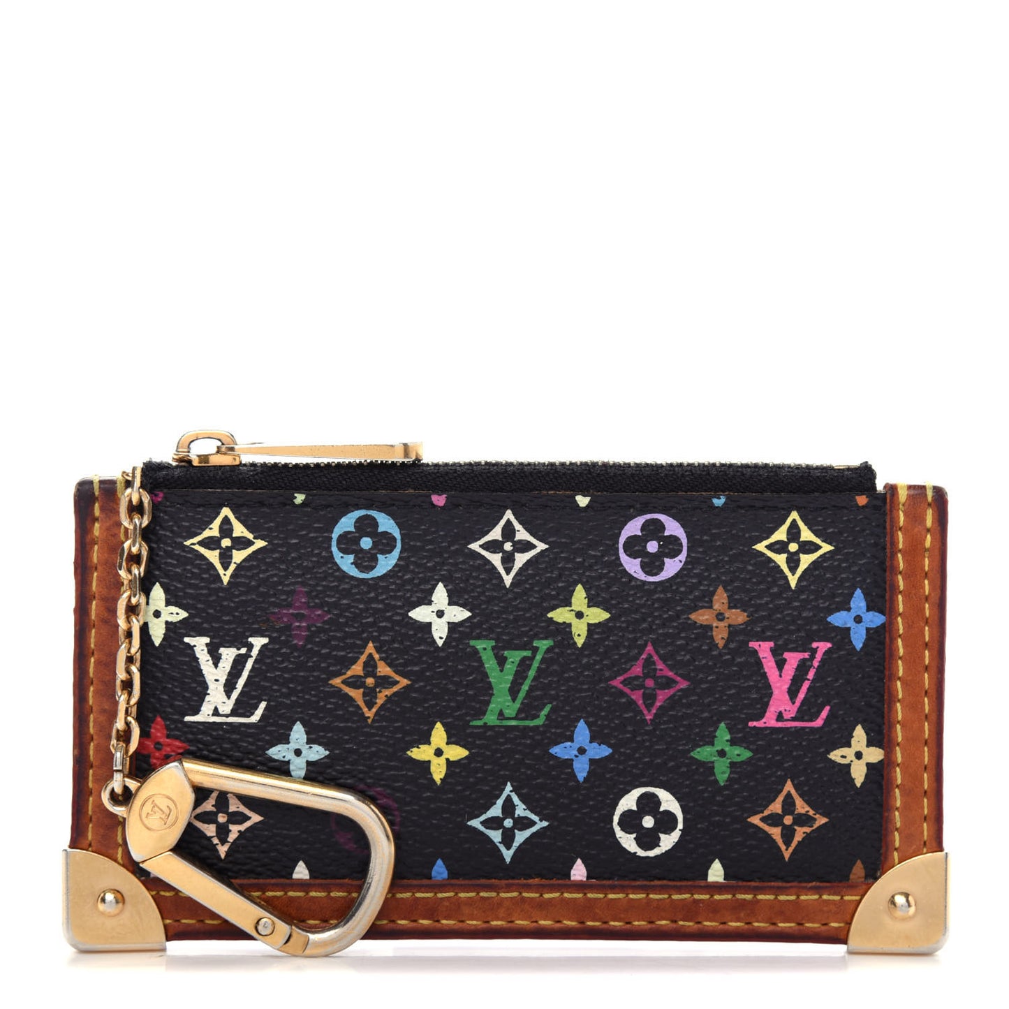 Monogram Multicolor Key Pouch Black