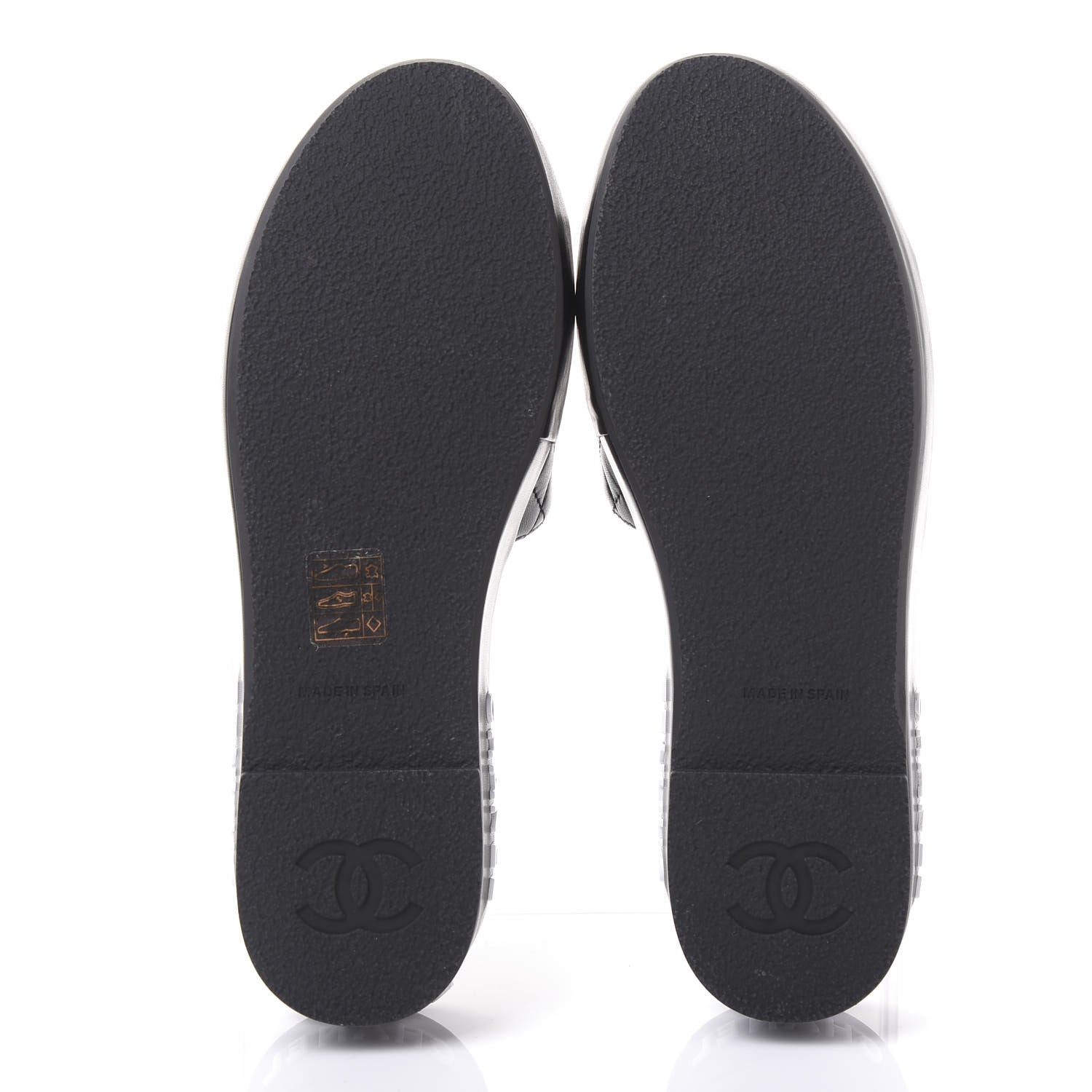 Chanel Lambskin Quilted CC Espadrille Slip On Sandals 38 Black 6 of 10