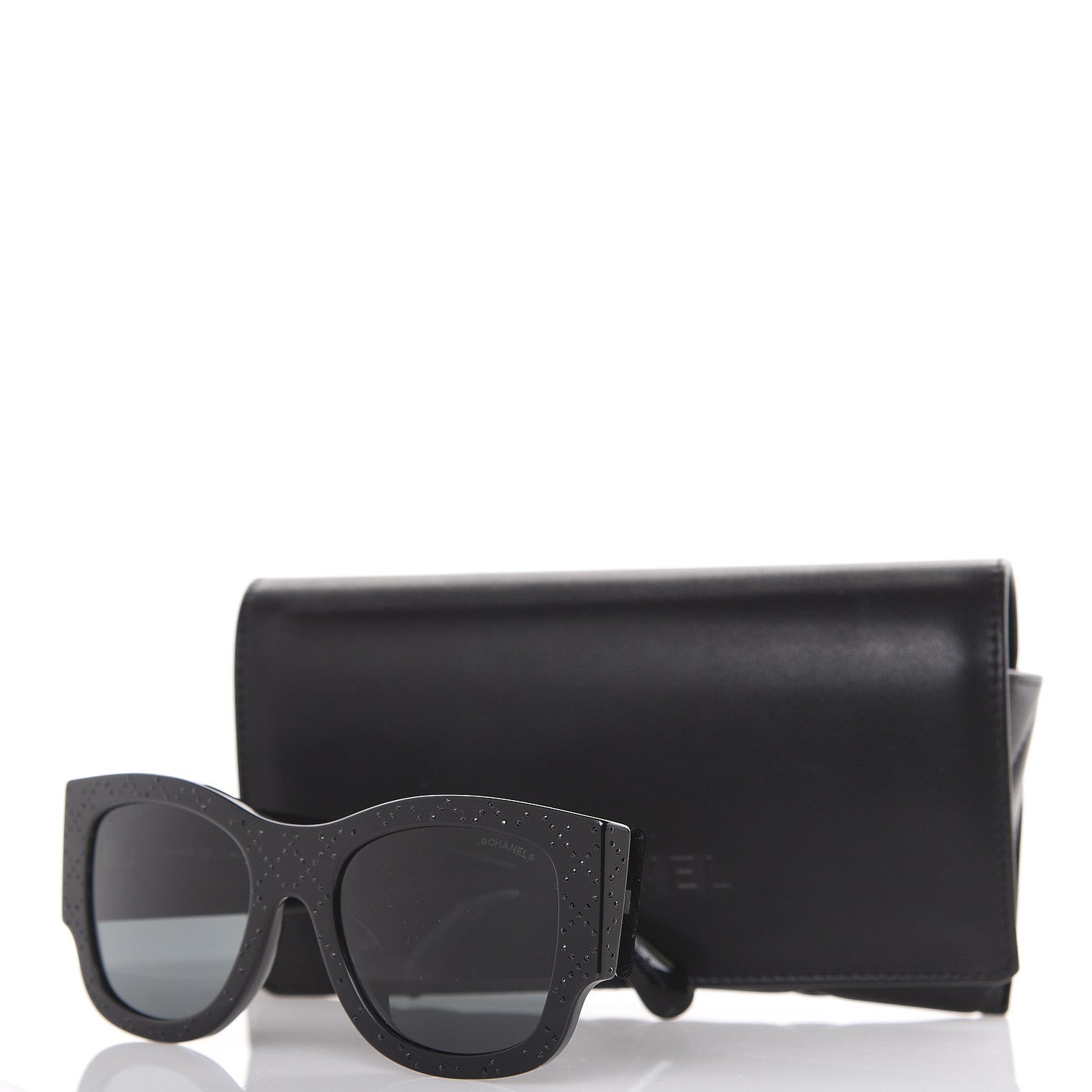 Chanel Acetate Strass Rectangle Sunglasses 5421B Black 8 of 8